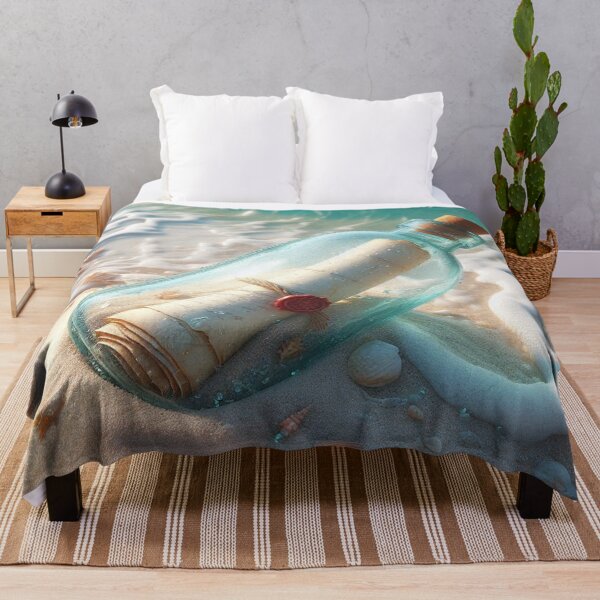 Item preview, Message in a Bottle: An AI Work of a Mystical White Sand Beach for Adventure & Tranquility designed and sold by knalpot-design.