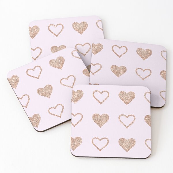 Item preview, Sparkly Rose Gold Heart Pattern – Aesthetic Pink Design designed and sold by TropicalTrails.