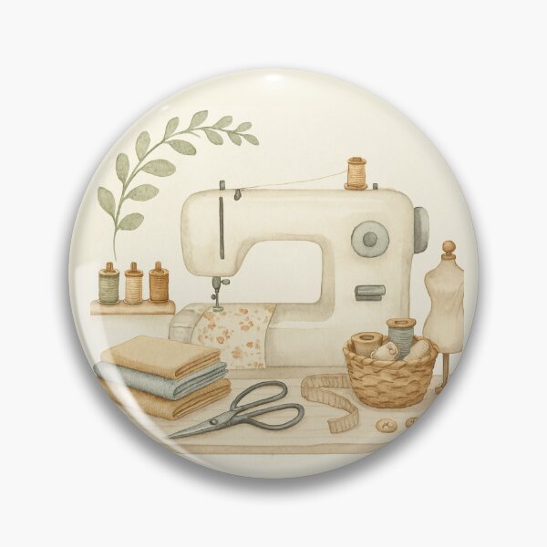 Item preview, Watercolor Sewing Machine and Craft Table Scene designed and sold by Lacritsa .