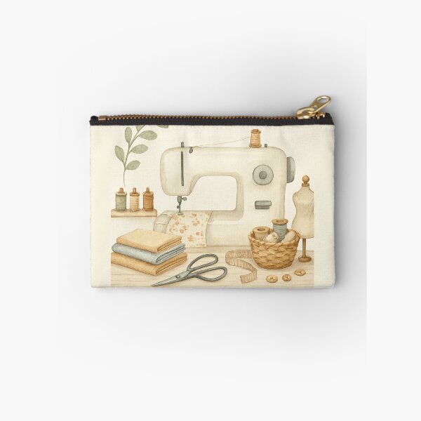 Item preview, Watercolor Sewing Machine and Craft Table Scene designed and sold by Lacritsa .