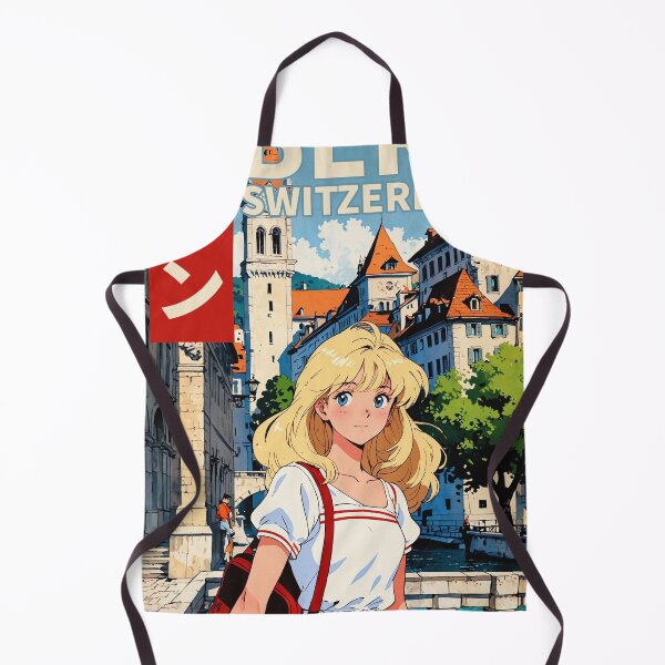 Item preview, Bern Switzerland Country Blonde Anime Girl Cityscape Retro 80s Aesthetic designed and sold by onlyanimevibes.