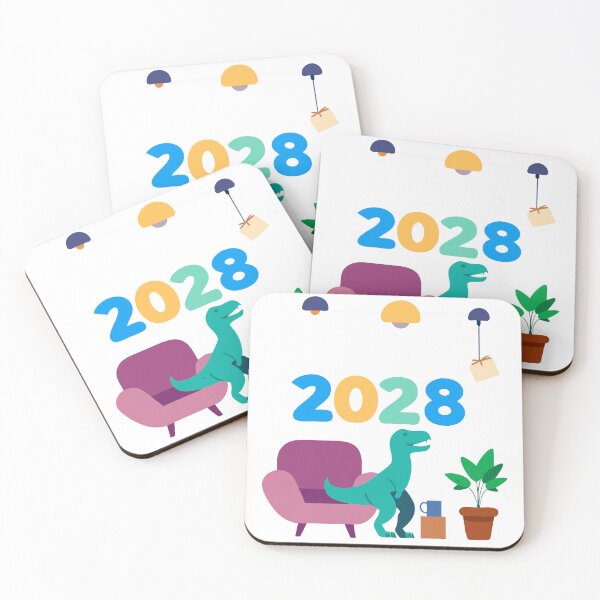 Item preview, Colorful 2028 Design with Hanging Numbers and Festive Elements designed and sold by Creative88Art.