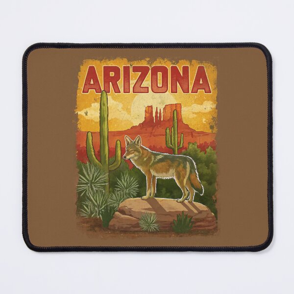 Item preview, "Arizona Coyote Vintage Desert Wildlife Retro Nature Poster" designed and sold by PastEcho.