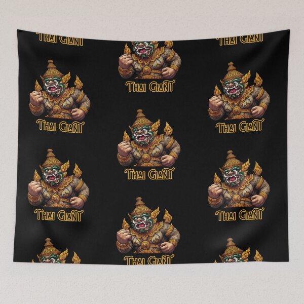 Item preview, Majestic Thai Giant Warrior Illustration - Vibrant Cultural Art designed and sold by Psycho-Crazy.