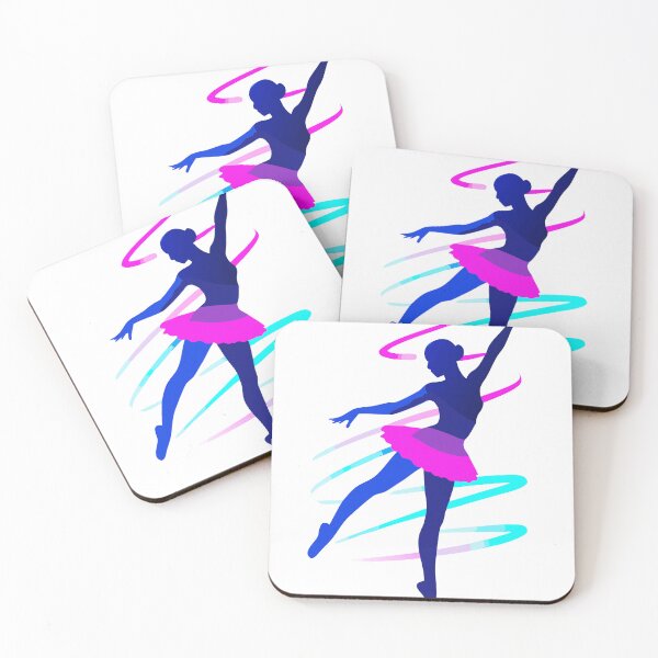 Item preview, Silhouette of a Ballerina with Glowing Ribbons on Black Background designed and sold by Creative88Art.