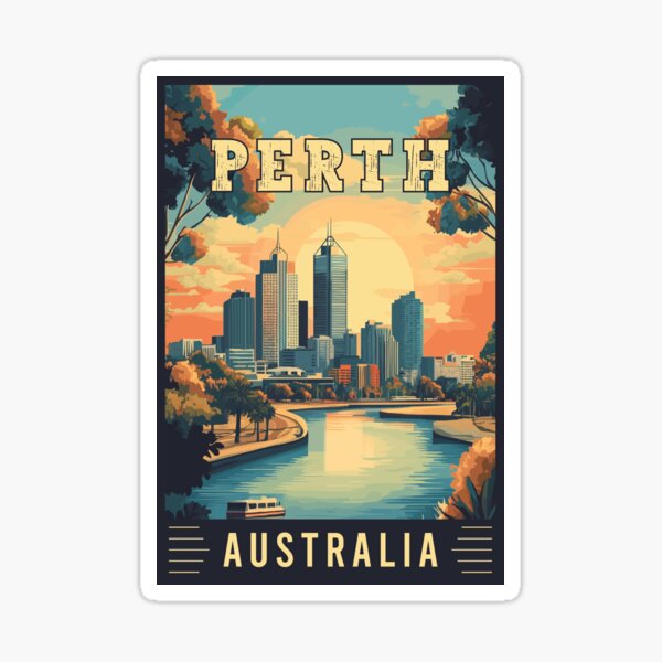 Item preview, Experience City by the Swan River Perth in Australia - Travel Art designed and sold by turtlestart.