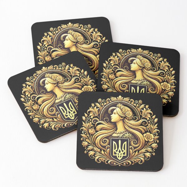 Item preview, Ukraine Coat of Arms Woman Ukrainian Gold Gift designed and sold by Pineapple-Tree.