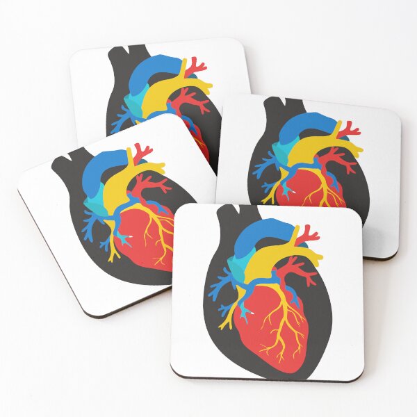 Item preview, Colorful Illustration of a Human Heart on Black Background designed and sold by Creative88Art.