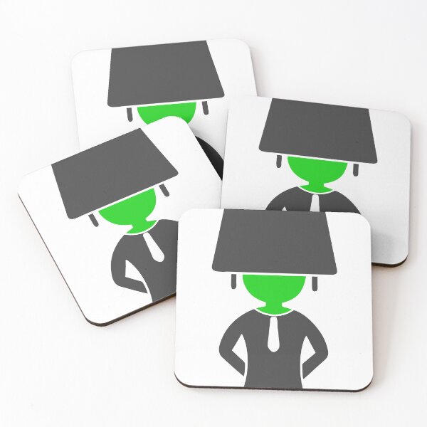 Item preview, Abstract Figure with Green Circular Head and Black Formal Outfit designed and sold by Creative88Art.