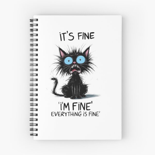 Item preview,  It's Fine, I'm Fine, Everything is Fine - Shocked Electric Cat Cyberpunk designed and sold by Moad Fahim.