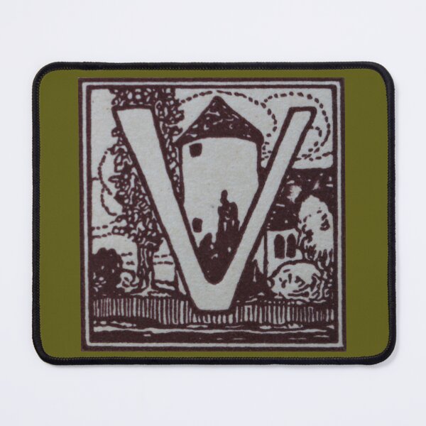 Item preview, Art by Mike Linocut and digitally edited, Alphabet Letter V, combinable designed and sold by allartbymike.