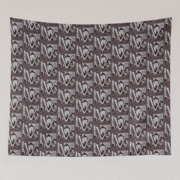 Item preview, Art by Mike Linocut and digitally edited, Alphabet Letter V, combinable designed and sold by allartbymike.