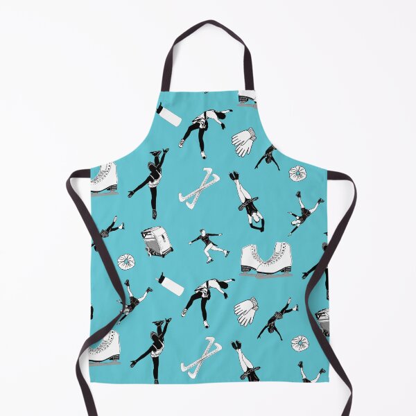 Item preview, Figure Skating Female Silhouettes and Accessories on Cyan designed and sold by PD-Skating.
