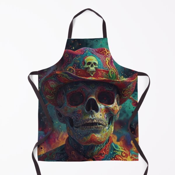 Item preview, Skull with hat psychedelic art designed and sold by ThatBBStore.