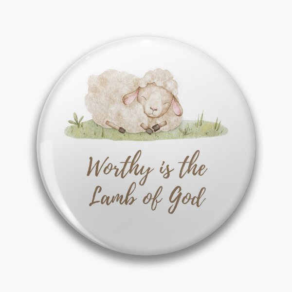 Item preview, Diseño de Pascua personalizable con cordero, regalo cristiano de Pascua "Digno es el Cordero", cita bíblica, diseño de animal adorable designed and sold by InHisImageGifts.