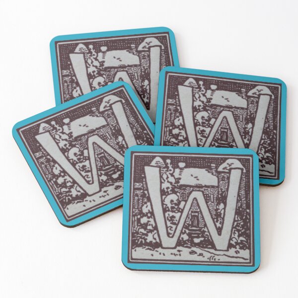 Item preview, Art by Mike Linocut and digitally edited, Alphabet Letter W, combinable designed and sold by allartbymike.