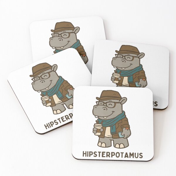 Item preview, Hipsterpotamus Funny Hipster Hippo  designed and sold by KreativKulture.