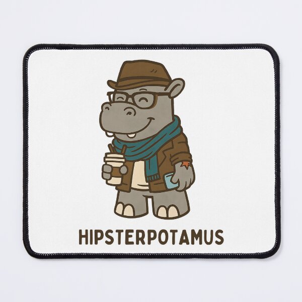 Item preview, Hipsterpotamus Funny Hipster Hippo designed and sold by KreativKulture.
