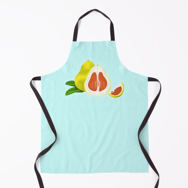 Item preview, Pomelo jugoso, maduro, fresco, amarillo y rojo con hojas verdes, con borde turquesa. designed and sold by katecheerycake.