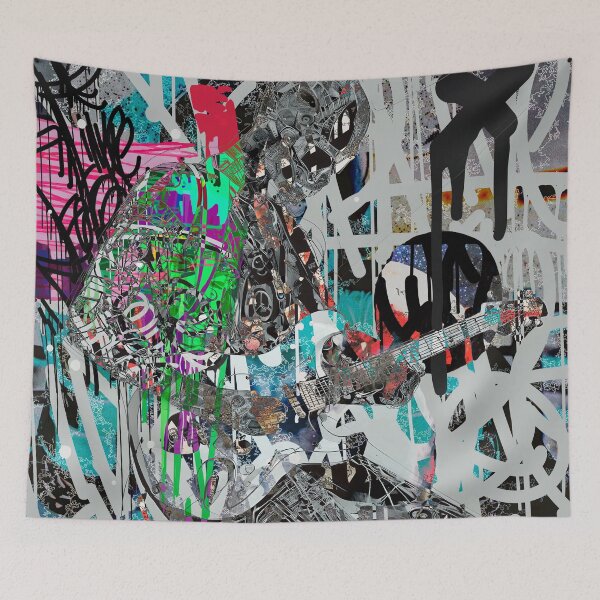 Item preview, Cyberpunk Rock Graffiti designed and sold by blackink-design.
