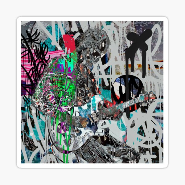 Cyberpunk Rock Graffiti Sticker