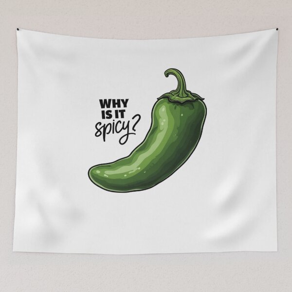 Item preview, Funny Green Pepper Design, Why Is It Spicy?, Unique Stickers, Gifts for Spicy Food Lovers designed and sold by Moad Fahim.