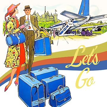 Artwork thumbnail, Let's Go and Travel Vintage Americana Style by AmericaThreads