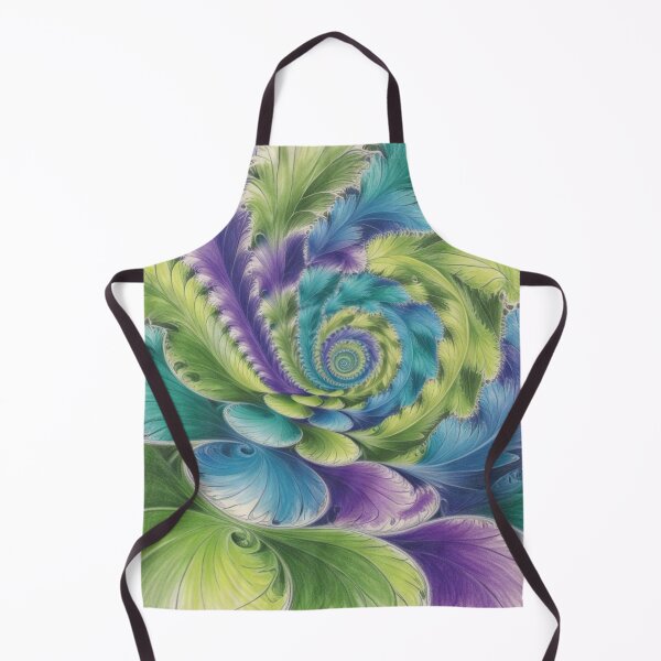 Item preview, Leafy Spiral Fractal in Aqua and Violet designed and sold by Harmonic_Layers.