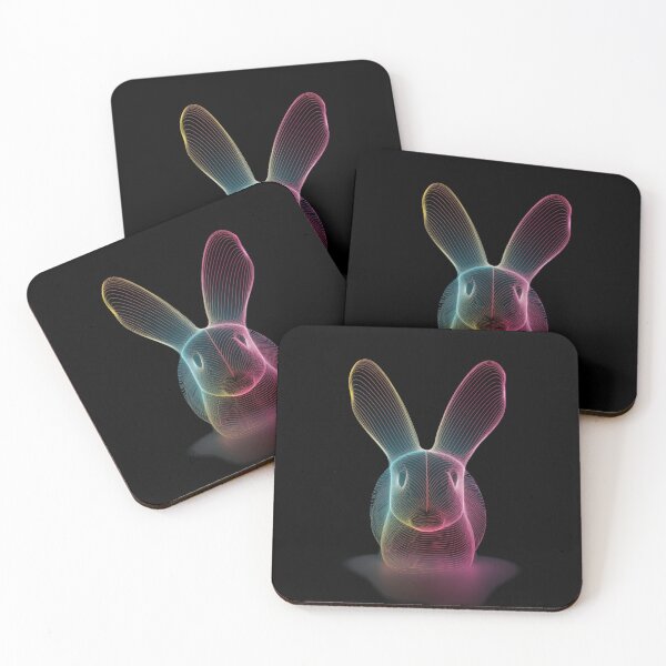 Item preview, Neon Bunny Silhouette – Futuristic Easter Art designed and sold by TrippyFest.