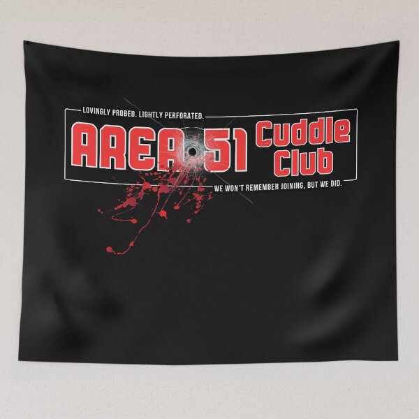 Item preview, Area 51 Cuddle Club – Lovingly Probed, Lightly Perforated – Funny Alien Bullet Hole Design for Shirts, Stickers, Mugs & More designed and sold by eatmorvelopator.