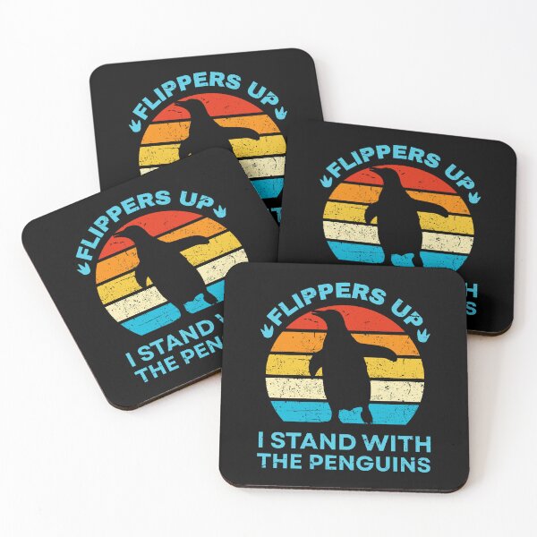 Item preview, Funny Flippers Up I Stand with The Penguins Retro Sunset designed and sold by Guess4best.