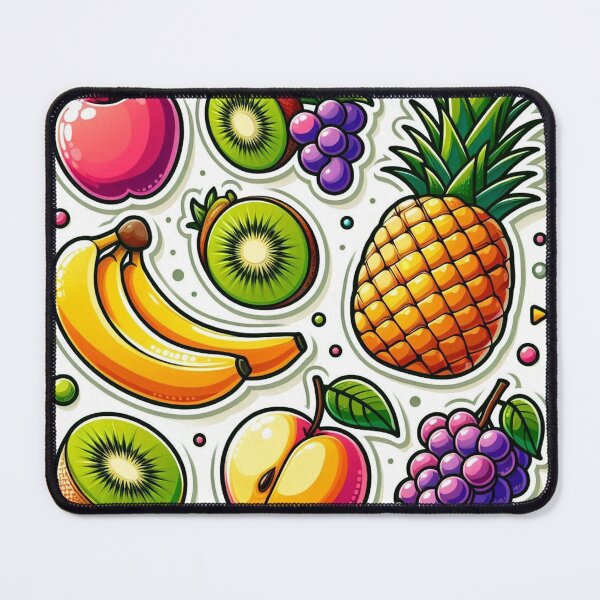 Vista previa del artículo con la obra «Explosión de frutas en pegatina vibrante», diseñado y vendido por G&S Shop.