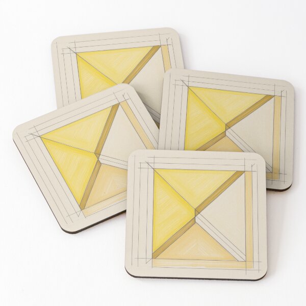Item preview, Framed Geometric Design in Yellow and Tan designed and sold by Harmonic_Layers.