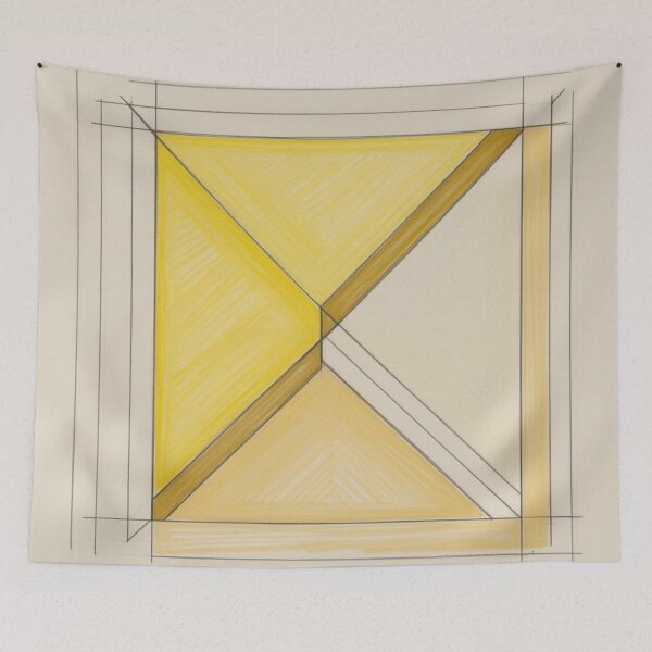 Item preview, Framed Geometric Design in Yellow and Tan designed and sold by Harmonic_Layers.