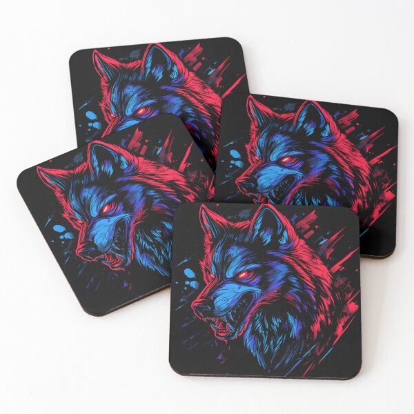 Item preview, Vibrant Wolf Rage – Red and Blue Futuristic Animal Design designed and sold by chana-mke.