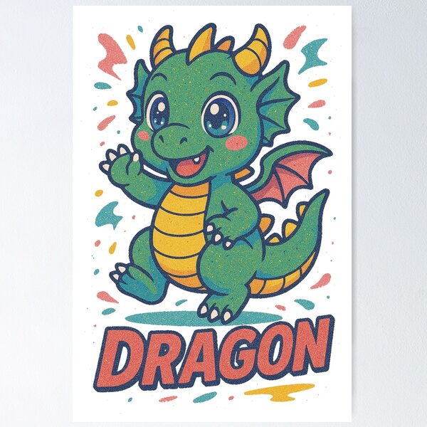 Item preview, Chibi Dragon Retro Magic designed and sold by JonelleTshirts.