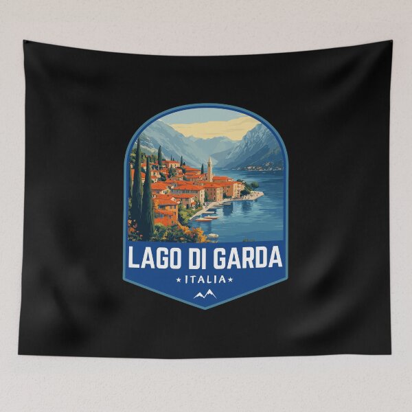 Item preview, Emblema de viaje de arte retro del lago de Garda en Italia designed and sold by MaateoDesign.