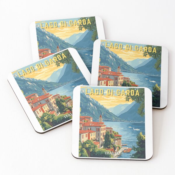Item preview, Lago Di Garda Italia Retro Art Travel Landscape designed and sold by MaateoDesign.