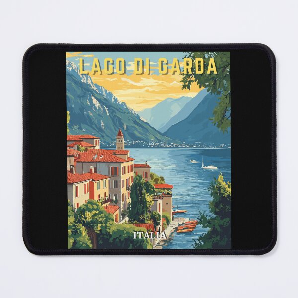 Item preview, Lago Di Garda Italia Retro Art Travel Landscape designed and sold by MaateoDesign.