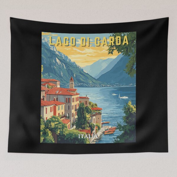 Item preview, Lago Di Garda Italia Arte Retro Paisaje De Viajes designed and sold by MaateoDesign.