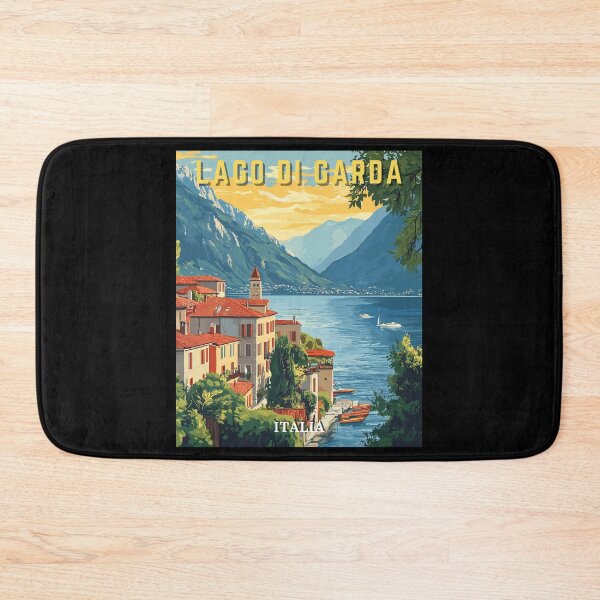 Item preview, Lago Di Garda Italia Retro Art Travel Landscape designed and sold by MaateoDesign.