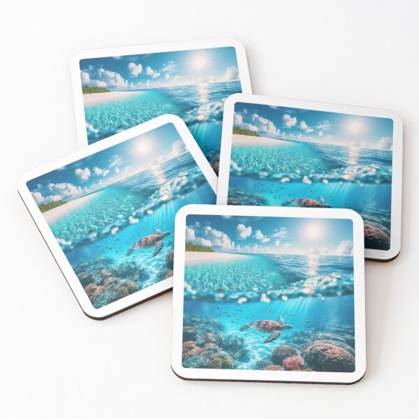 Item preview, Underwater Paradise: AI Artwork of Clear Water Beach with Colorful Fish – Perfect for Clothing & Accessories designed and sold by knalpot-design.