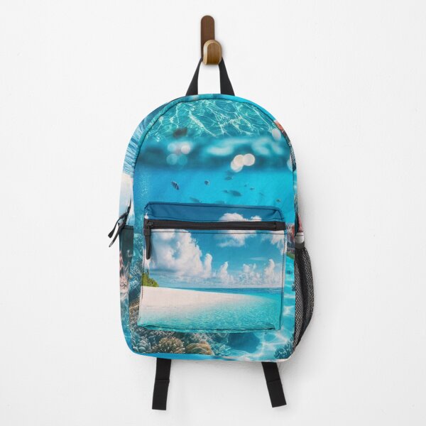 Item preview, Underwater Paradise: AI Artwork of Clear Water Beach with Colorful Fish – Perfect for Clothing & Accessories designed and sold by knalpot-design.