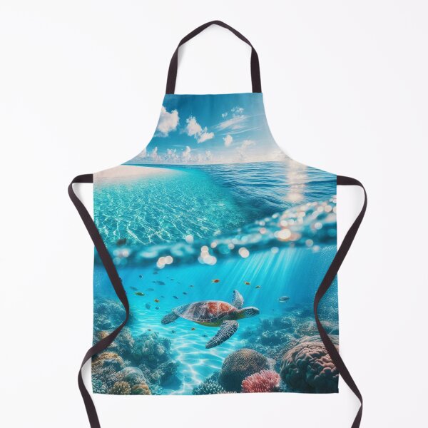 Item preview, Underwater Paradise: AI Artwork of Clear Water Beach with Colorful Fish – Perfect for Clothing & Accessories designed and sold by knalpot-design.