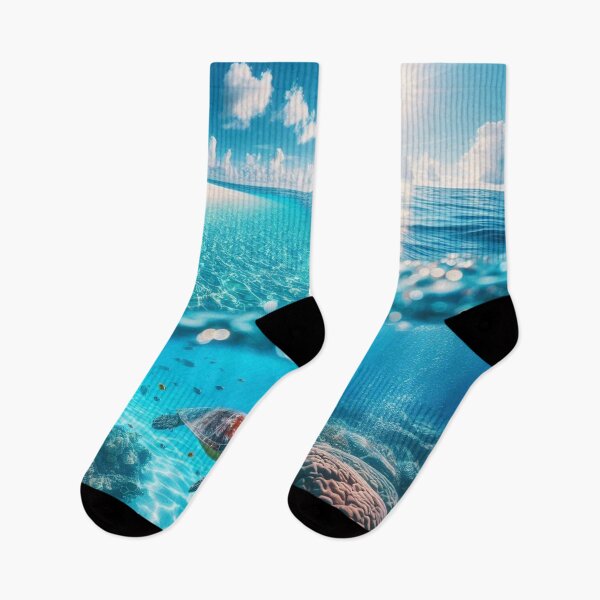 Item preview, Underwater Paradise: AI Artwork of Clear Water Beach with Colorful Fish – Perfect for Clothing & Accessories designed and sold by knalpot-design.