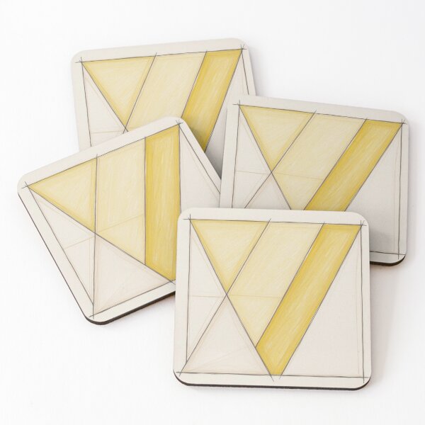 Item preview, Angled Yellow Shapes in Minimalist Grid designed and sold by Harmonic_Layers.