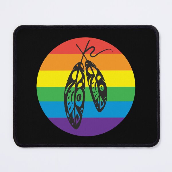 Item preview, Two-Spirit Indigenous LGBTQ Rainbow with feathers designed and sold by Jdawnink.