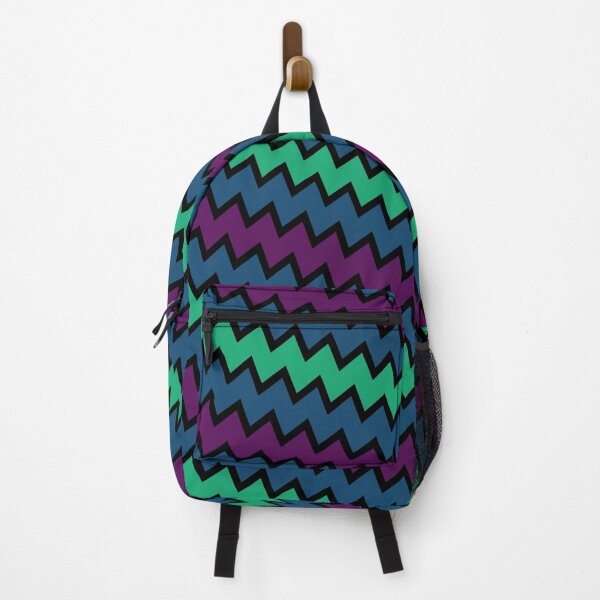 Item preview, Tricolor Retro Geometry Bordered Wave Chevron Pattern designed and sold by EvergreenMotifs.