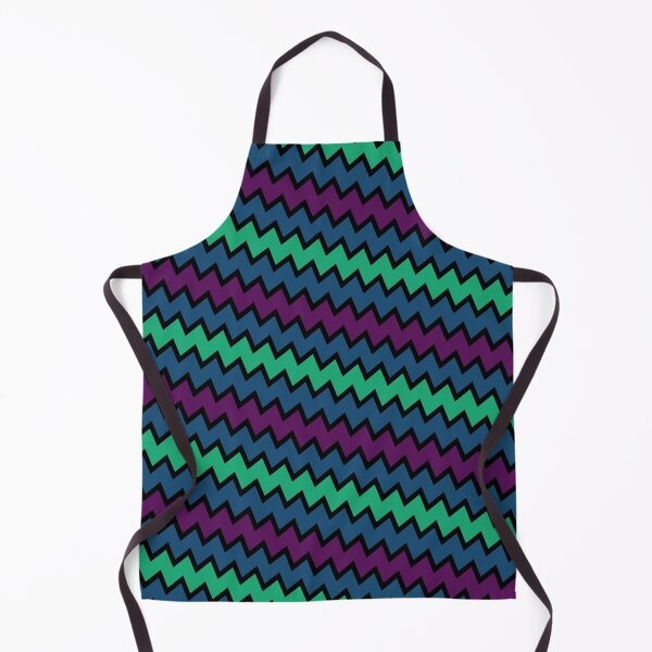 Item preview, Tricolor Retro Geometry Bordered Wave Chevron Pattern designed and sold by EvergreenMotifs.