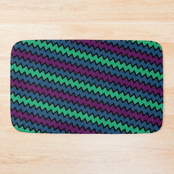 Item preview, Tricolor Retro Geometry Bordered Wave Chevron Pattern designed and sold by EvergreenMotifs.
